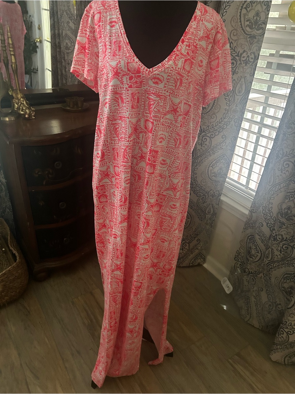 Lilly Pulitzer Pink and White Maxi Dress
